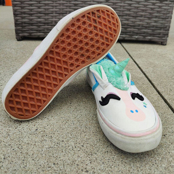 kids white Unicorn Vans  sz 3 - Picture 6 of 7